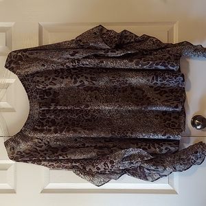 Animal print blouse~with 2nd layer. Size 26/28.